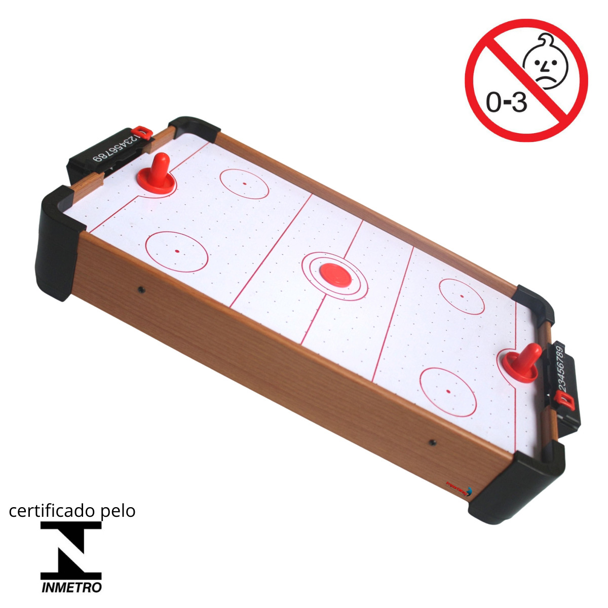 Mini Jogo Air Hockey De Mesa 71 cm Completo Portátil JH7056G - Tem