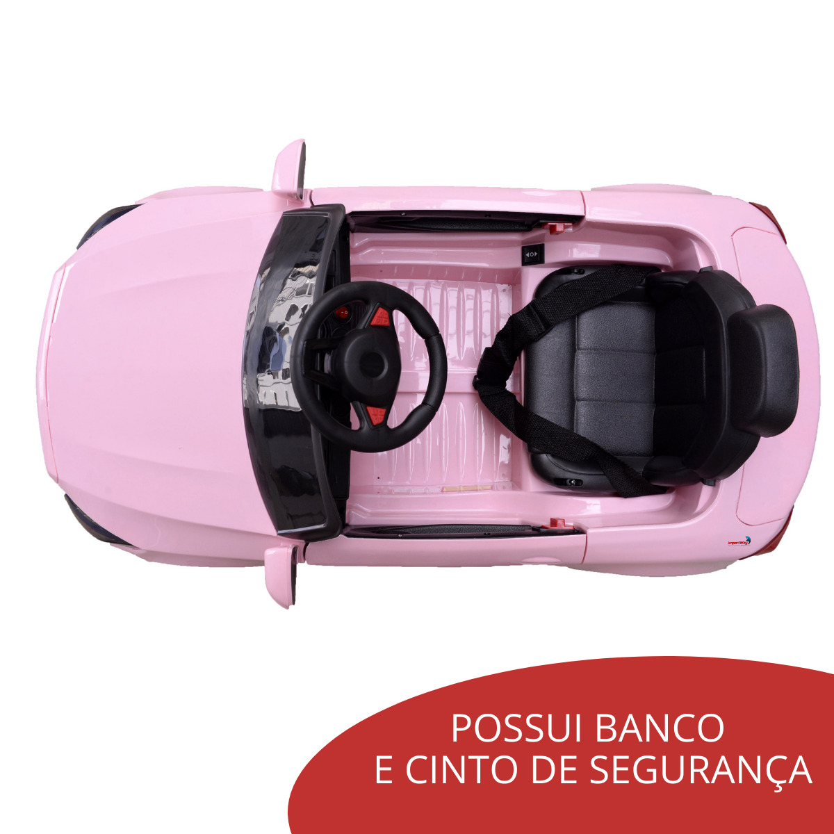 Mini Carro Elétrico Infantil Com Controle Remoto Jipe Importway Rosa 12v  BW028RS em Promoção na Americanas