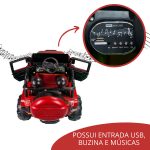 Mini Carro Elétrico Infantil Com Controle Remoto Vermelho BW028VM - 8