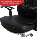 Cadeira Presidente Luxo Couro Sintético Giratória - 3