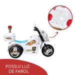 Mini Moto Elétrica Infantil Branco BW006BR - 7