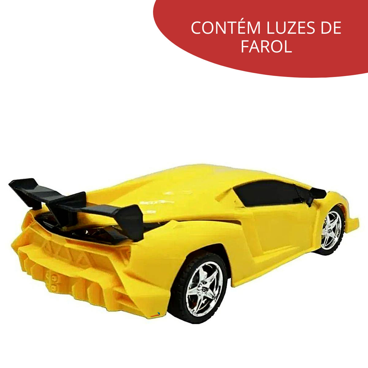 Brinquedo para Crianças Carrinho de Controle Remoto 1:16 Com Luz de Farol e  4 Funções Amarelo Importway - BW025AM