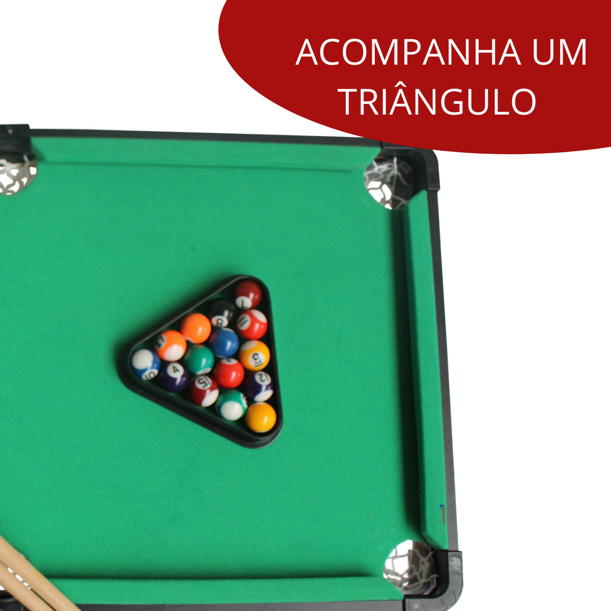 Jogo Sinuca Snooker Mini Mesa Bilhar 51cm Portátil Infantil