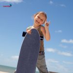 Skate Longboard Infantil 42 Shape Madeira Azul Importway - 9
