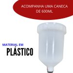 Pistola pintura gravidade hvlp 1 bico 1,4mm iwpphvlp-1b - 3