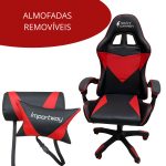 Cadeira gamer reclinável com almofada iwcgra - 6
