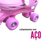 Patins 4 rodas roller bw017 Rosa - 6