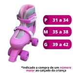 Patins 4 rodas roller bw016 Rosa - 8