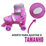 Patins 4 rodas roller bw017 Rosa - 9