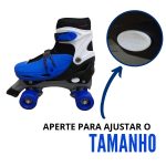 Patins 4 rodas roller bw016 Azul - 9