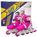 Patins 4 rodas inline bw018 Rosa - 1