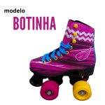 Patins 4 rodas roller clássico com kit de proteção bw021 rosa - 9