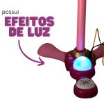 Microfone infantil pedestal com luzes bw139 Rosa - 3