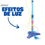 Microfone Infantil Duplo Pedestal Com Luzes Azul BW140AZ - 3