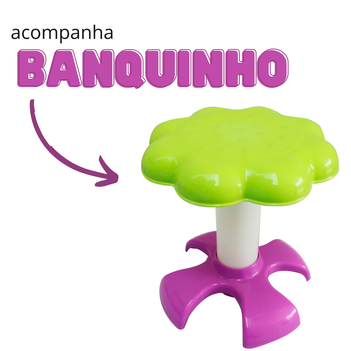 Piano Teclado Infantil C/ Microfone E Banquinho Rosa Inmetro Cor