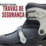 Patins 4 rodas inline com kit de proteção bw019 preto - 3