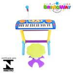 Piano Infantil Com Banquinho E Microfone Azul BW151AZ - 8