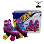 Patins 4 rodas roller clássico bw020 rosa - 4