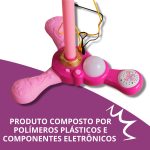 Microfone infantil pedestal com luzes bw139 Rosa - 5