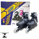 Patins 4 rodas inline com kit de proteção bw019 preto - 5