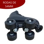 Patins 4 rodas roller clássico com kit de proteção bw021 preto - 5