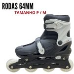 Patins 4 rodas inline bw018 Preto - 6