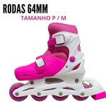 Patins 4 rodas inline bw018 Rosa - 6