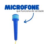 Microfone infantil pedestal com luzes bw139 Azul - 6