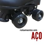 Patins 4 rodas roller clássico com kit de proteção bw021 preto - 6