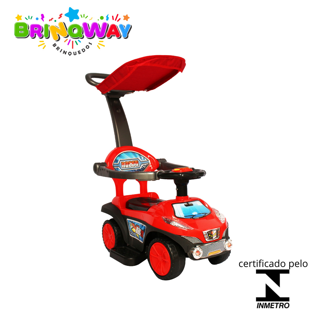 Triciclo Infantil Com Empurrador Motoca Passeio Vermelho