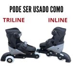 Patins 3 rodas 2 em 1 bw022 preto - 7