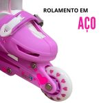 Patins 3 rodas 2 em 1 bw022 rosa - 8