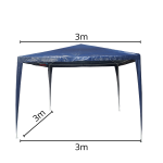 Gazebo Montável 3,00 X 3,00M Azul IWGZM-3AZ - 2