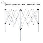 Estrutura Gazebo Articulado Base 3,00 X 3,00M IWEGZ240 - 2