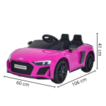 Mini Carro Elétrico 12V Audi R8 Spyder Licenciado Rosa BW123RS - 10