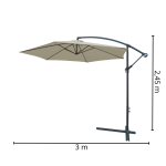 Ombrelone Suspenso 3,00M Branco IWOBL300BR - 2