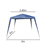 Gazebo Montável Base 3,00 x 3,00M Azul IWGZM240AZ - 2