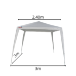 Gazebo Montável Base 3,00 x 3,00M Branco IWGZM240BR - 2