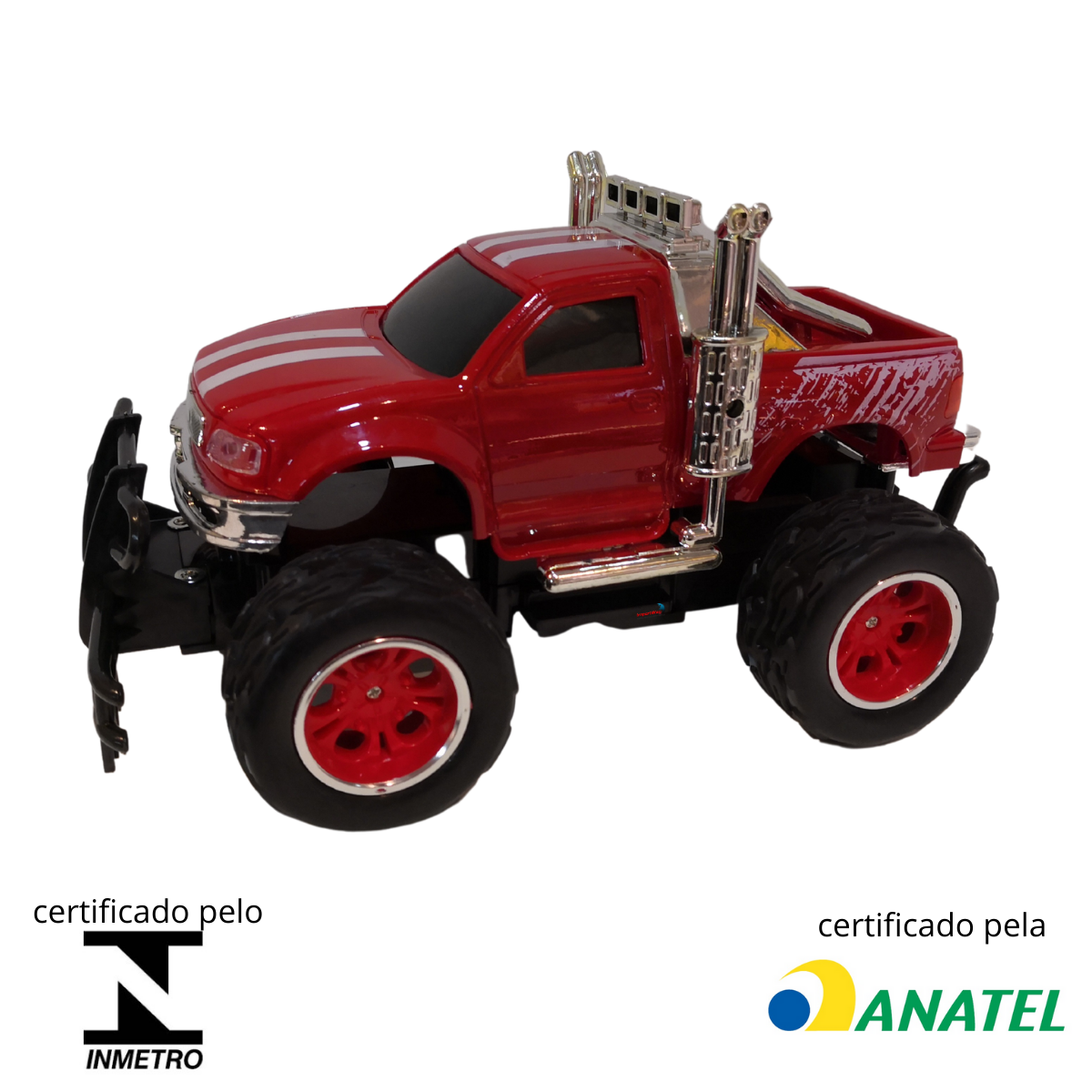 Carrinho De Controle Remoto Vermelho 30cm Bateria Recarregável