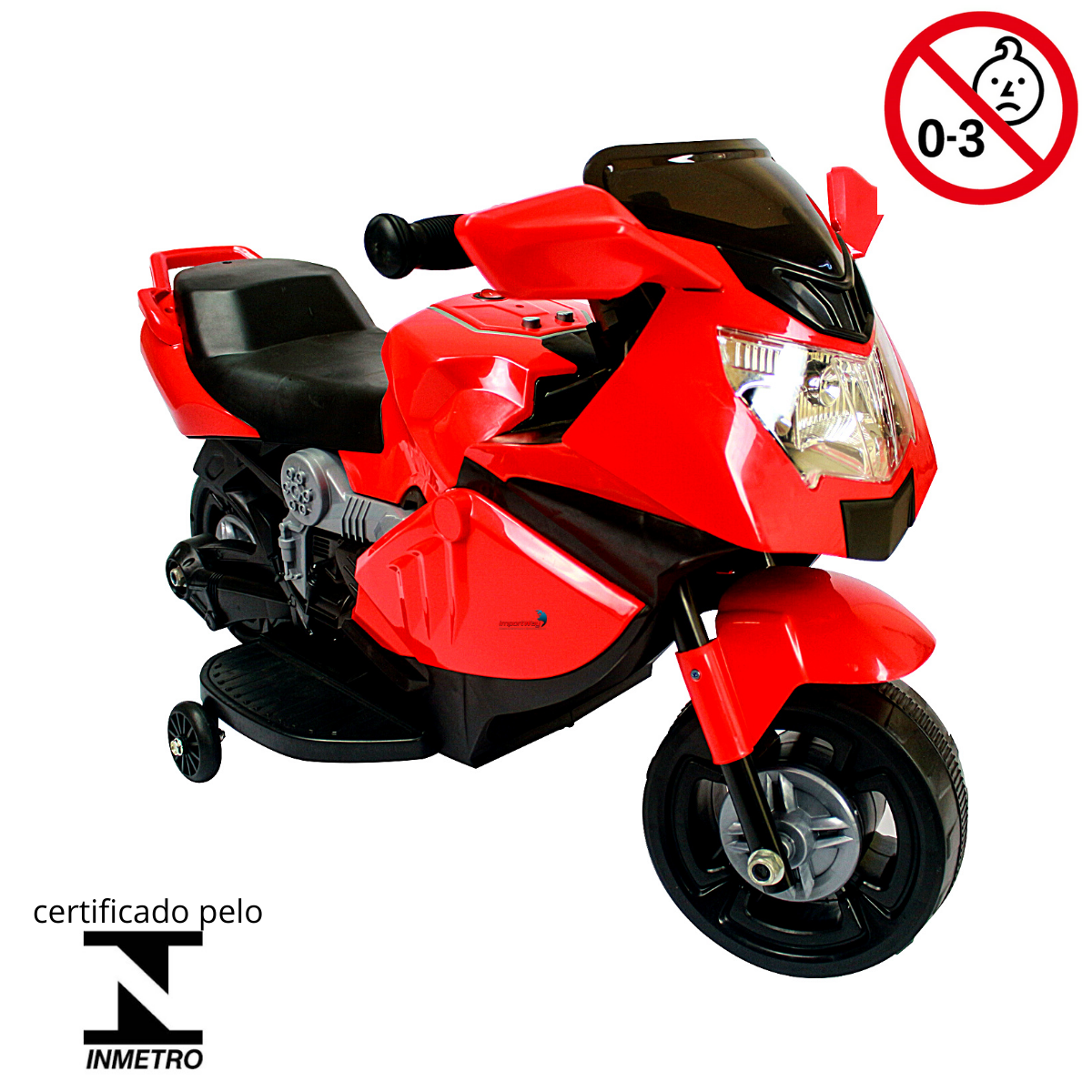 Triciclo Mini Moto Elétrica Infantil Cor Vermelha Som e Farol com Luz -  Importway