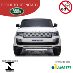 Mini Carro Elétrico 12V Land Rover Com Banco De Couro e MP5 Licenciado Branco BW122MP5BR - 7