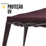 Gazebo Articulado Base 3,00 X 3,00M Bordô IWGZA240BO - 7