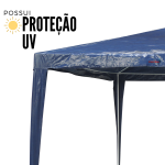 Gazebo Montável 3,00 X 3,00M Azul IWGZM-3AZ - 7