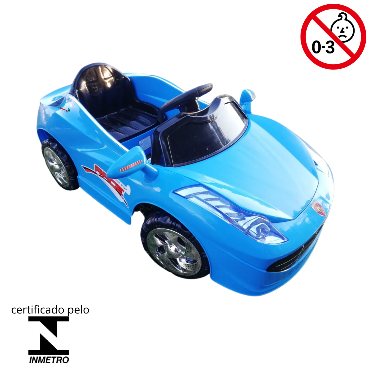 Mini Carro Infantil Azul Elétrico com Controle Remoto - BW097AZ na