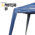 Gazebo Montável Base 3,00 x 3,00M Azul IWGZM240AZ - 5