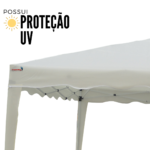 Gazebo Articulado 3,00 X 3,00M Com 2 Paredes Branco IWGZAP3BR - 3