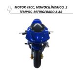 Mini Moto Pocket Speed 49cc Azul WVPR-204 - 4
