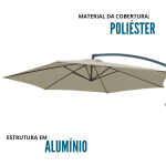 Ombrelone Suspenso 3,00M Com Capa Branco IWOBLC3BR - 6