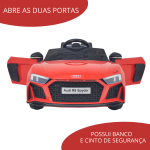 Mini carro elétrico 12V audi R8 Spyder Licenciado Vermelho BW123VM - 7