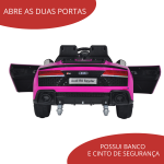 Mini Carro Elétrico 12V Audi R8 Spyder Licenciado Rosa BW123RS - 7